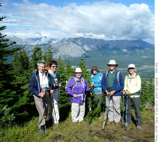 Group at Lookout, June, Barb, Diane, Brieta, Dave and Denise