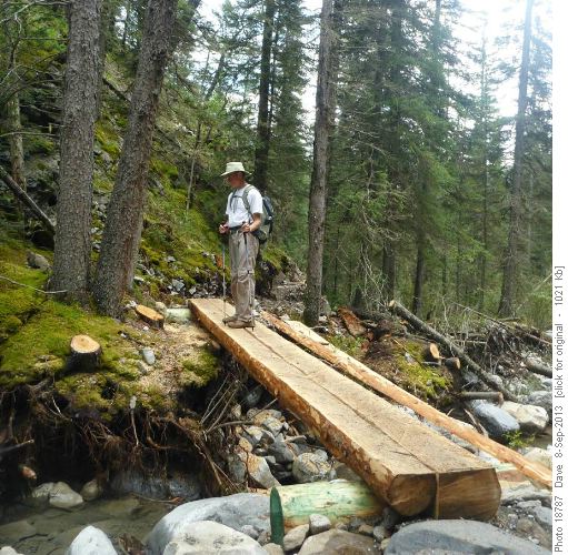 New bridge and rerouted trail below Jewell Falls