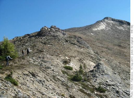 Easy slope leading to Haffner's summit