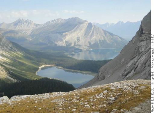 Hidden and Kananaskis Lakes from Aster Lake Trail Hidden and Kananaskis Lakes from Aster Lake Trail