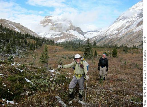 Looking down the creek towards Mt Noyes - {256 Arnold W} and {199 Terry M}