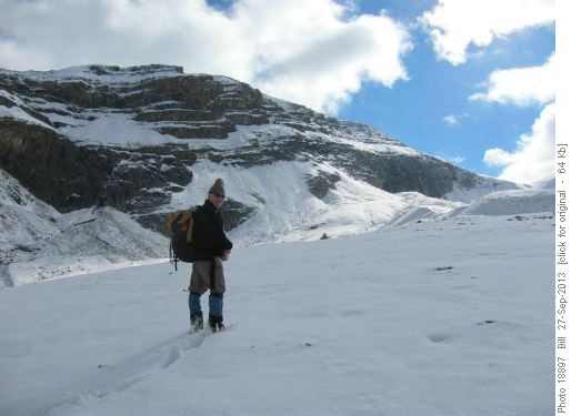 Doug heading for the pass