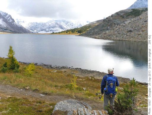 Barry looking out over Ptarmigan Lake