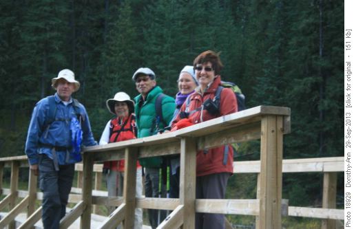 Group on bridge on Snagmore trail