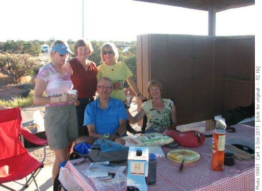 Christine, Anita, Barb, Ron, Ginger at Deadhorse Point