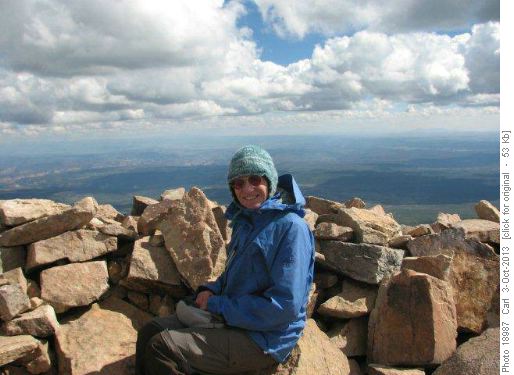 Christine on summit of Mt. Peale