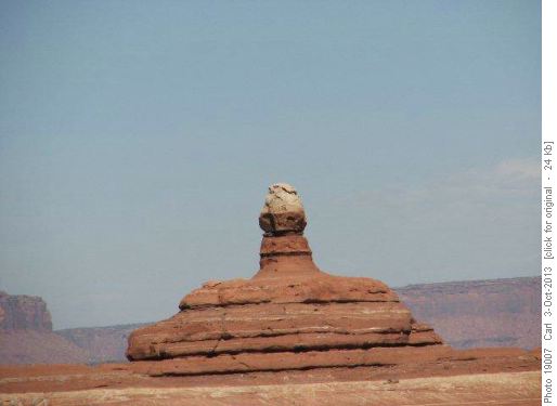 "Golf Tee" rock in Squaw Canyon