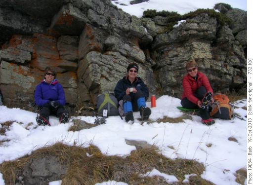 Aldis, Barb, Jennifer lunch below summit
