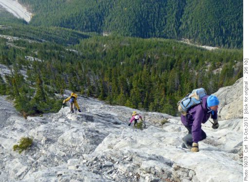 The "crux" slab below Doorjamb, {212 David Mulligan} in purple.