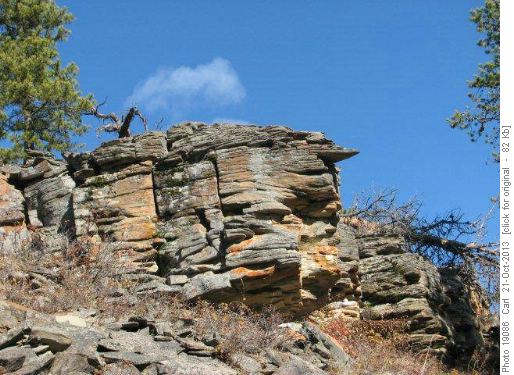 Sandstone outcroppings on Rainy Creek west fork