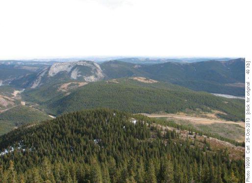 View over approach route and Mt. Quirk to Calgary