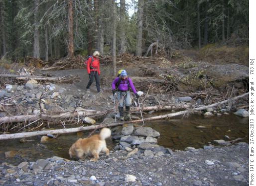 Wendy, Celine & Tashi at 1st creek crossing