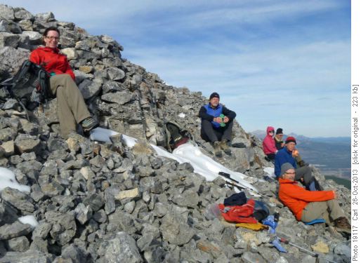 Lunch in the lee of Mt Baldy