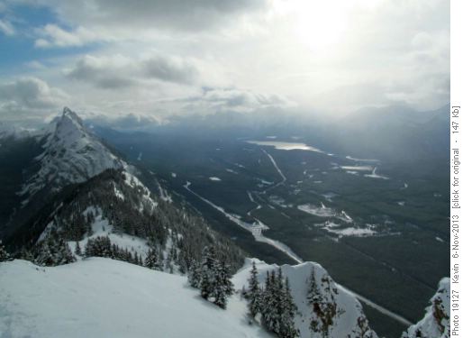 Lower Kananaskis Lake and Mt Wintour from the summit cairn