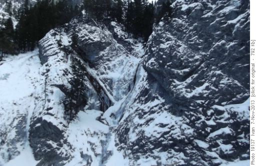 Icy side creek beside Heart Creek