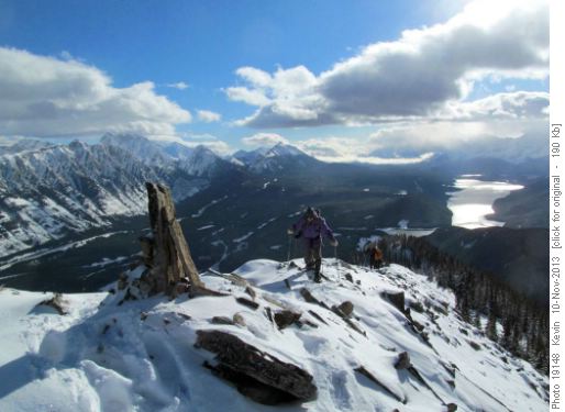 Last few steps to the first summit cairn