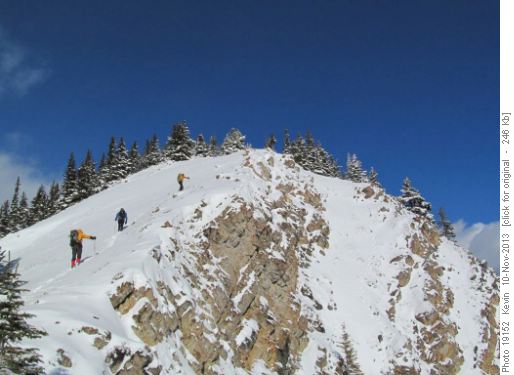 Heading over the second bump on the ridge