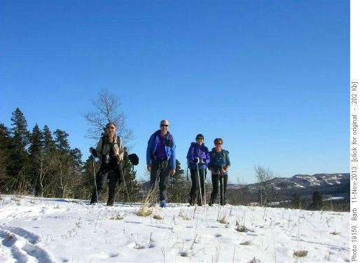 Moe, Ron, Teresa & Jennifer on last bump of Sandy McNabb Hills