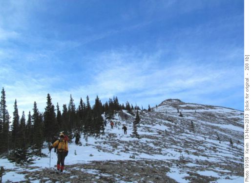 Damian leading the group back down the ridge