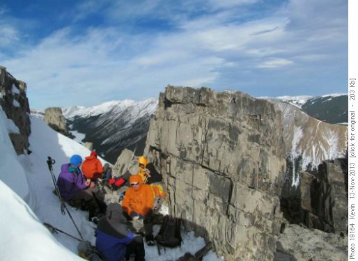 Our sheltered lunch spot just below the first bump