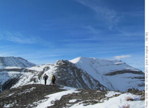 Traversing the ridge to the second bump