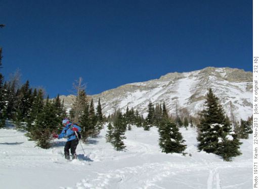 Christine making turns through the upper glades