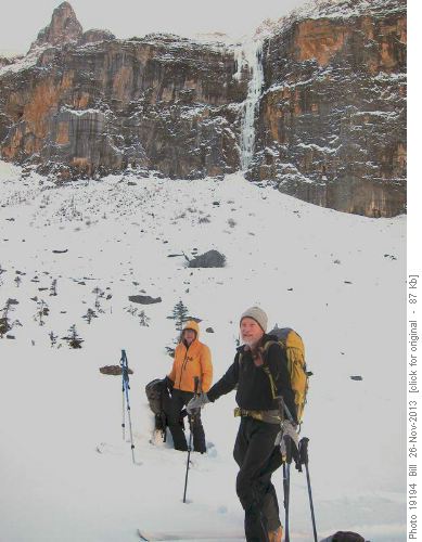 {607 Damian G} and {256 Arnold W} looking for snow