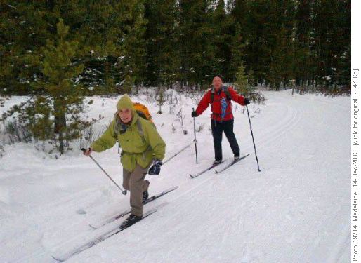 Carl trying to keep up with Madeleine