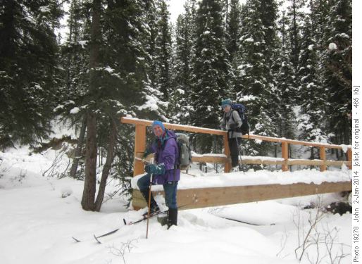 {212 Dav Mull} and {168 Sim Gall} prove that the new style bridges can be skied!