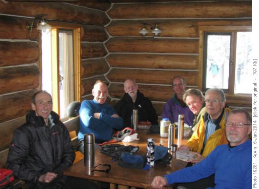 A warm comfortable lunch in the hut
