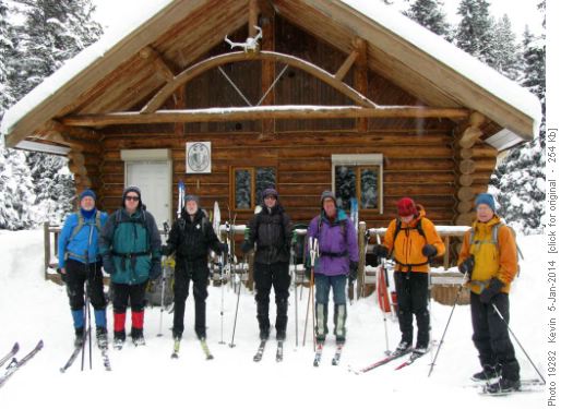 The gang at the Elk Lake Alpine Club Hut