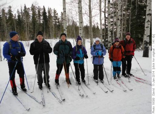 Bragg Creek skiers L-R {154 ph c}, {1655 de ha}, {220 ji pa}, {465 ca cr}, {1626 su hay}, {408 s da}, {421 do d}