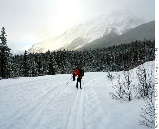 Start of trail Cascade Mt. behind