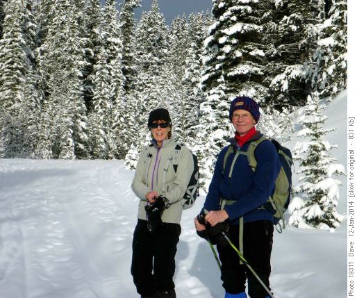 Winter wonderland along trail - Brieta and Dave