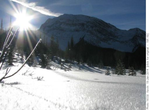 Mt Shark with the afternoon sun on the hoar frost