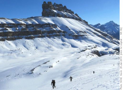 Traversing to the high point on the ridge above Katherine Lake