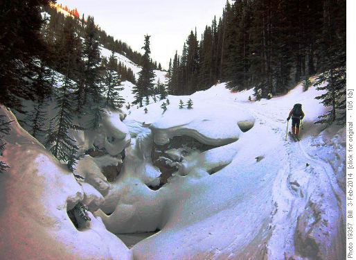 {168 Sim G} in climbing along the creek