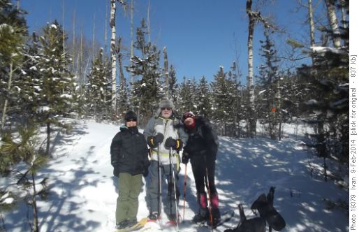 Snowshoe Hare trail/Yoko,Ivan,Janice/