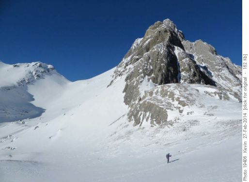 Crossing Smuts Pass with Mt Smuts in the background