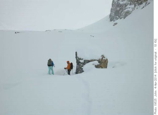 Wind scoop for lunch ascending Little Crowfoot