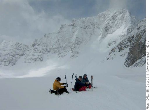 {607 Damian G}, {140 Norman A} and {471 Manfred C} on the Haig Glacier