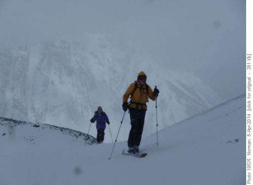 Bill and Damian heading up to the French col
