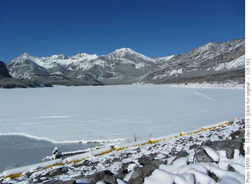 Blue sky day at Barrier Lake