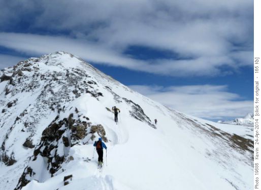 Traversing the last section of the ridge below Observation Sub Peak