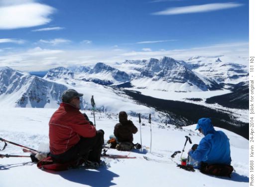 A sunny windless lunch spot with spectacular views