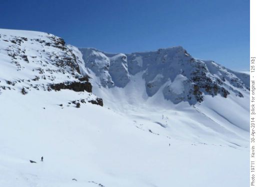 Descending the upper bowl from the Cirque Observation Col