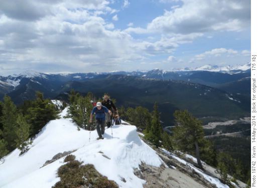 Peter and Ray leading the way through the snow on the summit