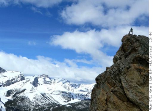 Damian on a pinnacle above the'gates'