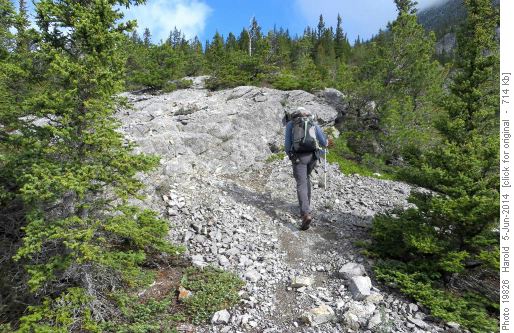 {607 da gan} working his way up the trail