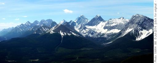 Panorama south from Mt Murray to Mt Shark